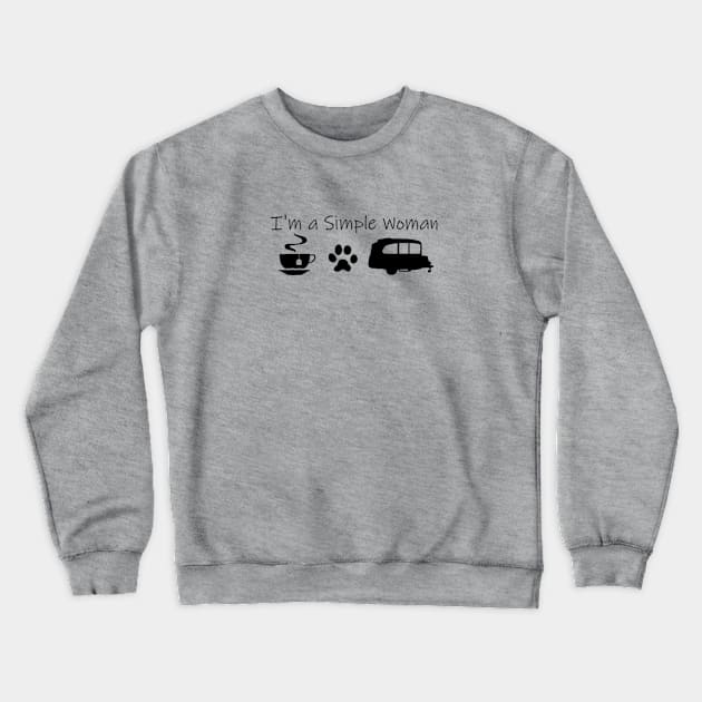 Airstream Basecamp "I'm a Simple Woman" - Tea, Cats & Basecamp T-Shirt Crewneck Sweatshirt by dinarippercreations